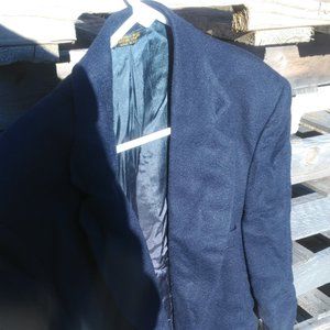 Blue Men Camel Hair Blazer Sport Coat Suit Jacket